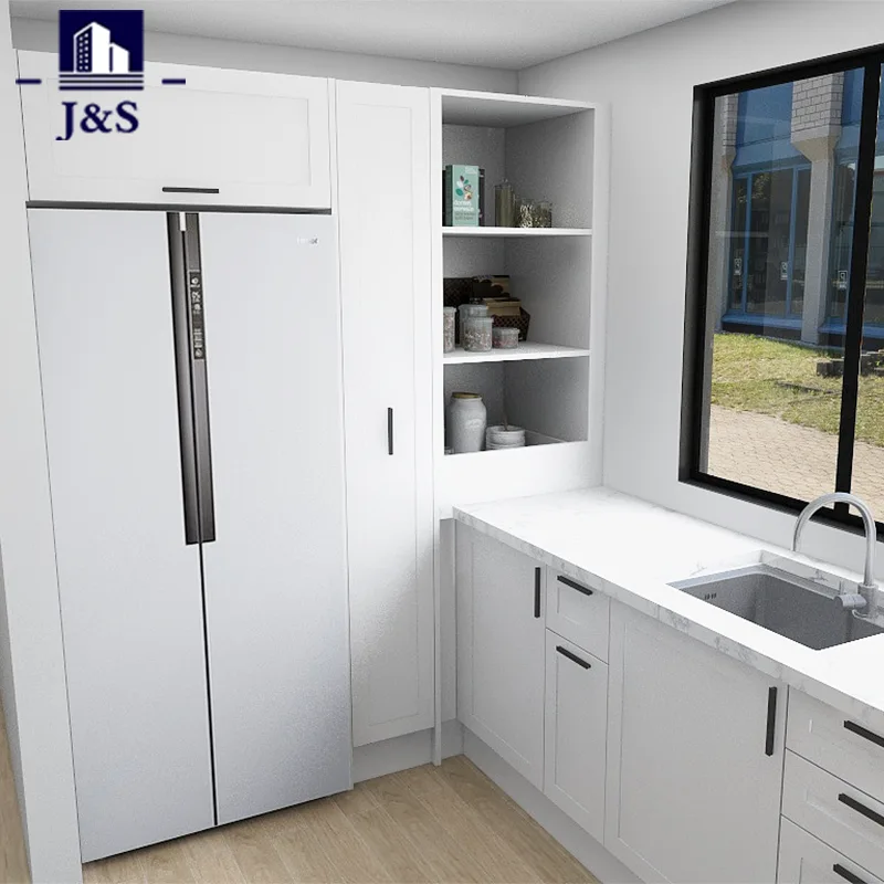White Shaker L-Shape Kitchen